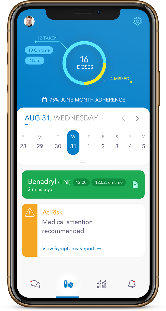 The iUGO Med app on a smartphone device.